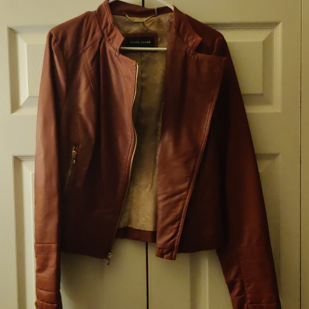 Red leather jacket